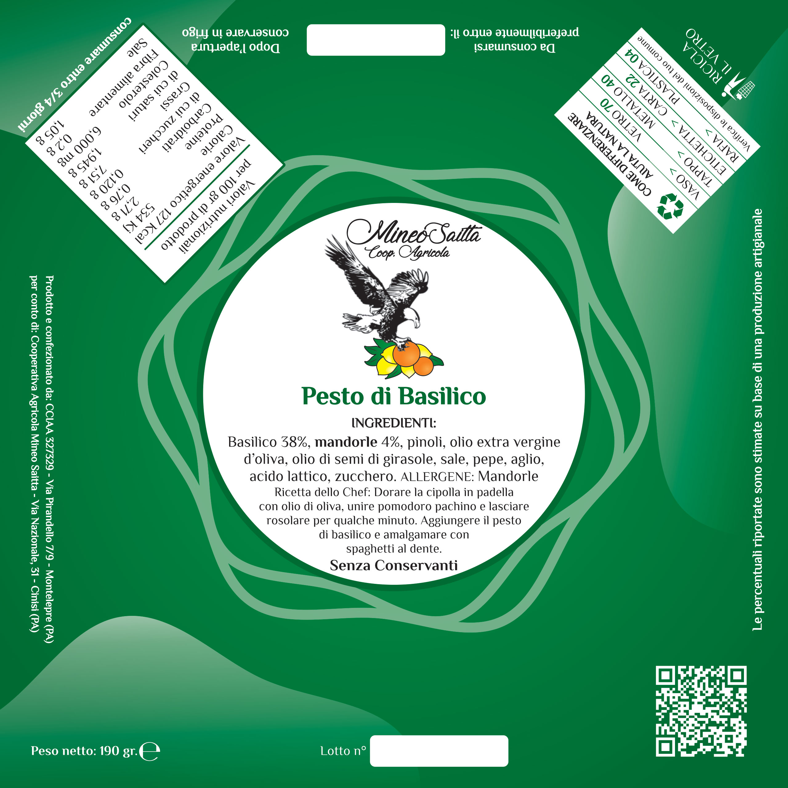Pesto di Basilico Gr. 180 - immagine 2