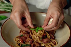 Spaghetti al pesto di sicilia
