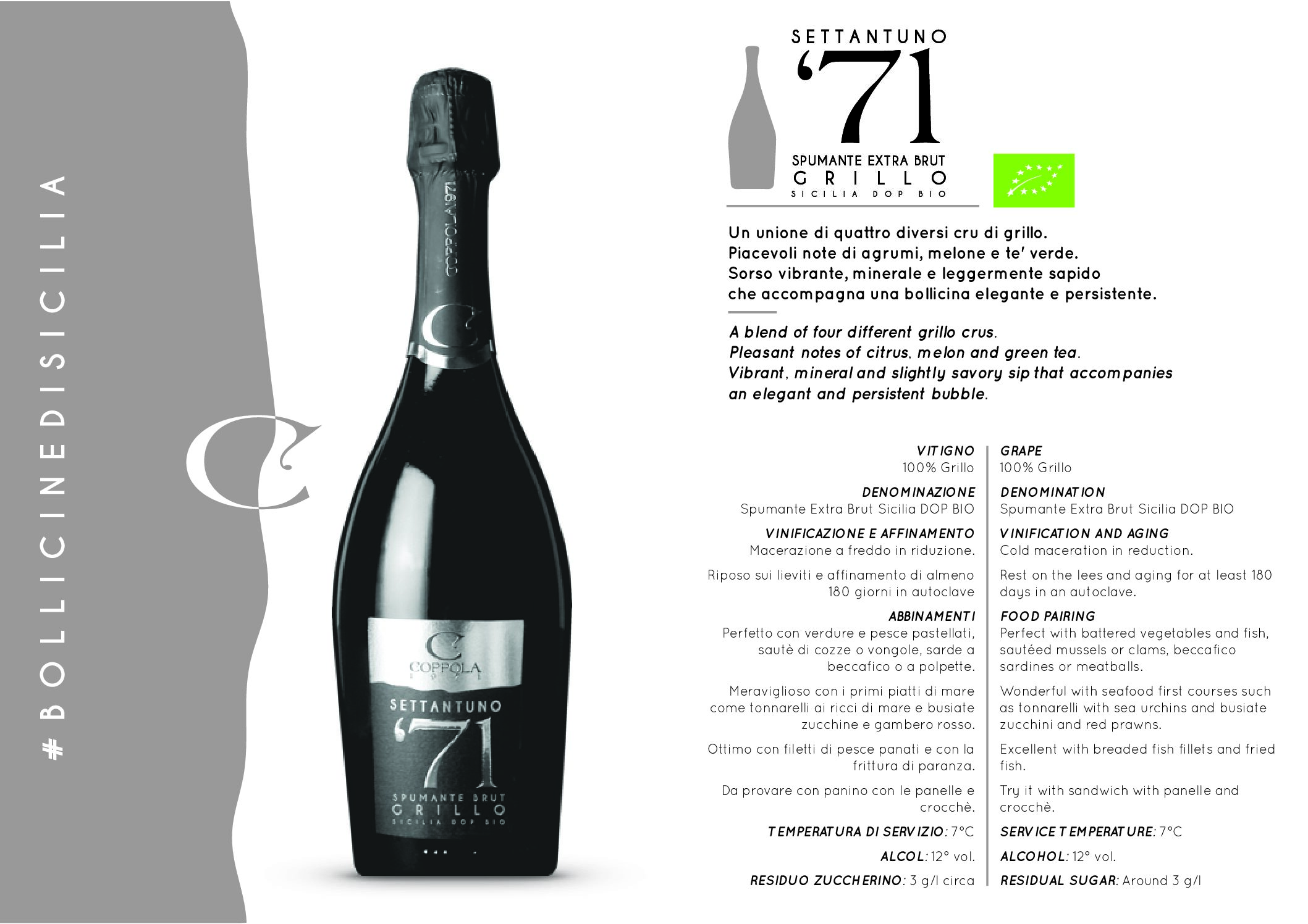 Spumante Extra Brut Grillo "71" - immagine 3