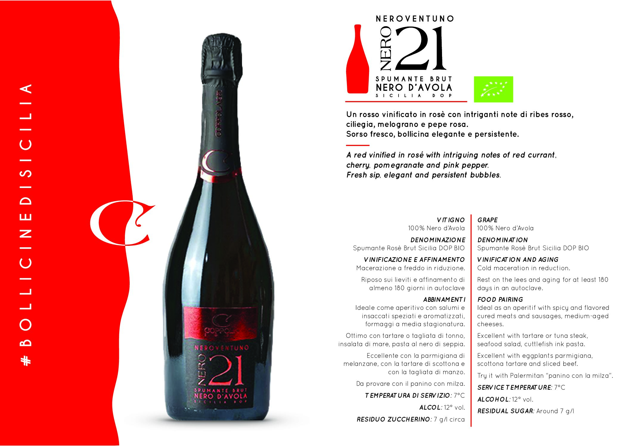 Spumante Brut Nero D'avola " Nero 21 " - immagine 3